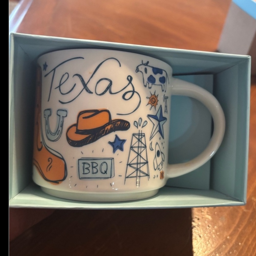 Starbucks White and Blue Ceramic Mug for Coffee and Tea